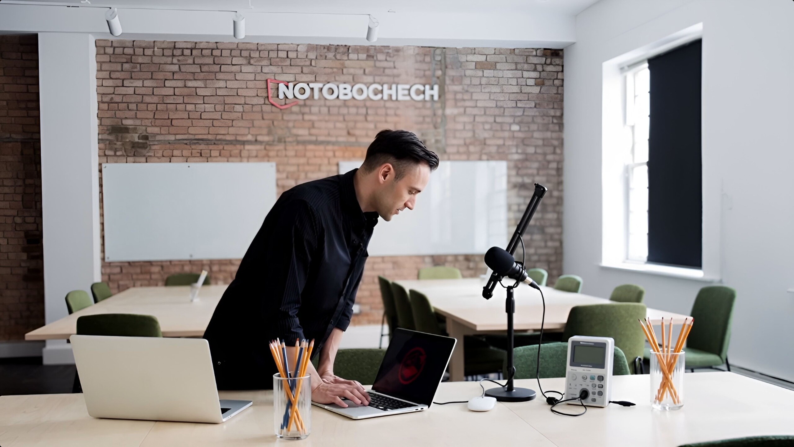Our author in a fictional Notebookcheck office (picture source: generated by Vidu.com)