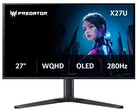 Acer Predator X27U A1 QD-OLED gaming monitor with a 27-inch WQHD display and 280 Hz refresh rate (Image source: Acer)