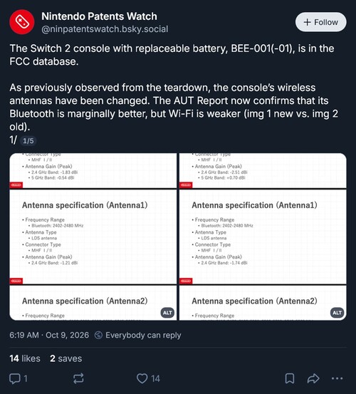 Switch 2 console FCC filings shown