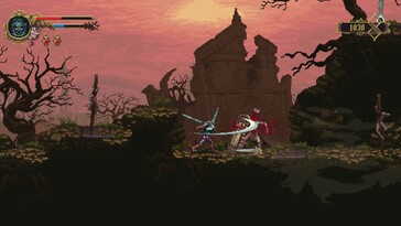 An image showing a battle in Blasphemous.