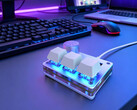 The SayoDevice O3C mini Hall-effect keypad with Hall-effect keys, RGB effects, and metal rotary knob
