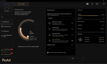 ProArt Creator Hub energy profiles
