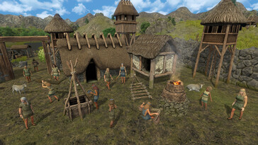 An image showing a village in Dawn of Man.