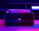 The Mind Graphics 2 has the proprietary PCie 4.0 x8 interface alongside USB4. Pictured: the eGPU with the Mind Pro mini PC on top.