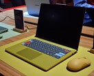 The Lenovo IdeaPad Vibe 14 in "Spicy Gold" with customized keycaps.