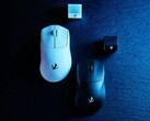 Elecom VM800 gaming mouse in black and white with their respective receivers. (Image source: Elecom)