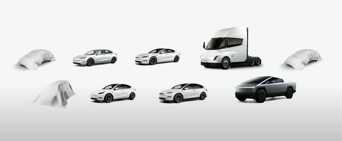 Tesla teases three new EVs, including the long-rumored Robovan. (Source: Tesla via YouTube)