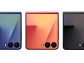A first real-life image of the Samsung Galaxy Z Flip7 with the packing and cover display turned on is now circulating online. (Image source: Evan Blass)