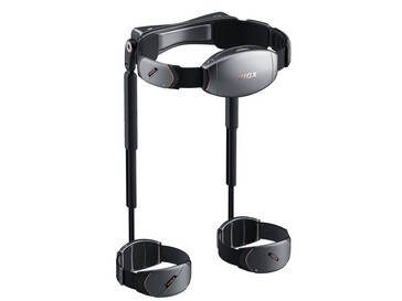 Unfolded for wear, the Vigx π6 exoskeletons are designed to deliver power near the wearer's center of gravity for reduced sway and twist. (View from rear) (Image source: Vigx)