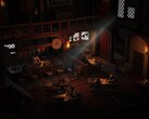 An image showing a tavern with characters in Wartales.
