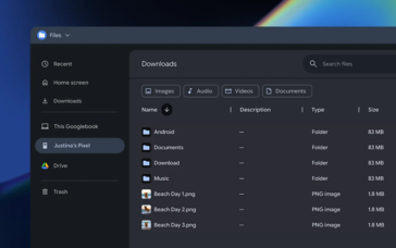Both the laptop and smartphone filesystems can be accessed with the Files app