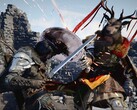 Crimson Desert protagonist Kliff in combat with one of the creatures in the game.