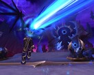 World of Warcraft scene of a spellcaster blasted by a blazing blue beam (Image source: Windowscentral.com)