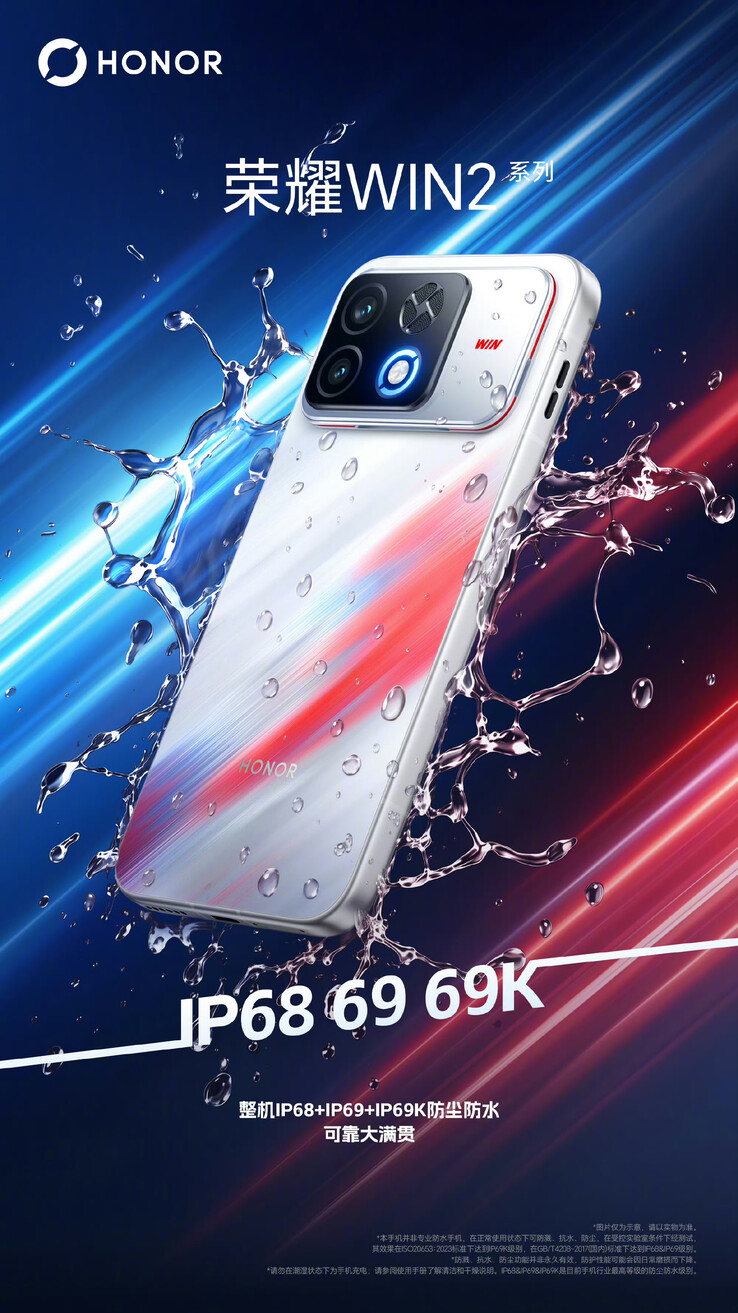 Honor's Weibo post detailing the upcoming Honor WIN 2's bespoke ingress protection