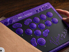 8BitDo has collaborated with Vxbao and Zhen Esports players for the Arcade Controller Transparent Purple Signature Edition. (Image source: 8BitDo)