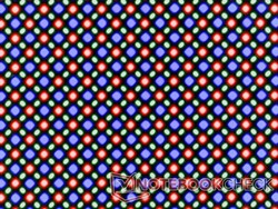 The OLED display is based on an RG/BG sub-pixel matrix consisting of one red, one blue and one green light-emitting diode each