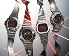 The four new Casio Fine Metallic series watches, stylized.