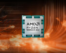The difference in DDR5-4800 and DDR5-6000 setups are said to be within 1% range. Pictured: an promo picture showing the edited render of the CPU. (Image source: AMD)