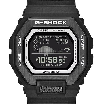 The high-visibility MIP LCD provides critical surf data at a glance, including tide graphs and moon phases.