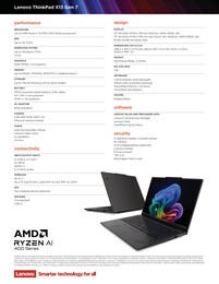 Specifications Lenovo ThinkPad X13 G7 AMD.