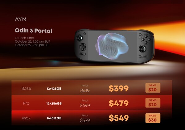 The Odin 3 Portal will be available at a discount for early birds.