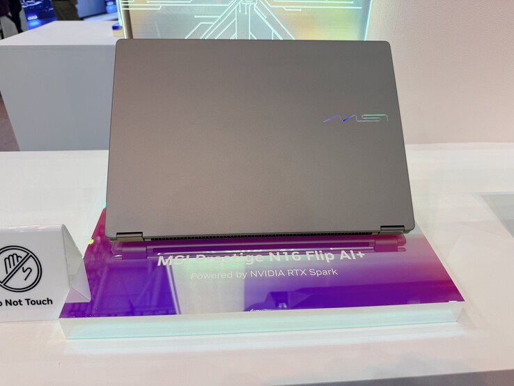 MSI’s 2-in1 Prestige N16 Flip AI+ as pictured at Computex.