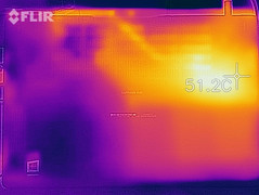 Thermal imaging of the bottom case under with the system under load