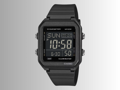 Pictured - Casio W-221H-1BV against a white and grey gradient background.