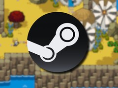 An image from the game Ocean's Heart and the modified Steam logo.