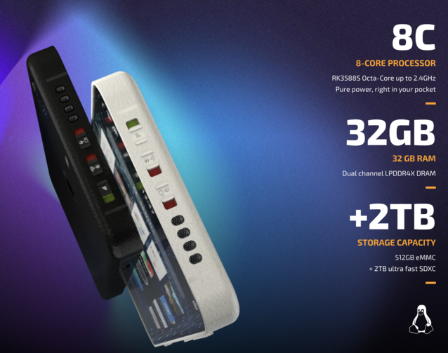 The NEXX comes with hardware switches for radios and USB ports, but the CPU is unlikely to compete with modern smartphones (ImageSource: Liberux)