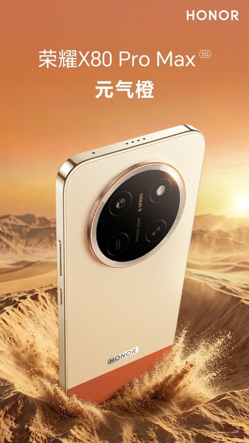 The Honor X80 Pro Max in Vibrant Orange.