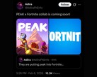 tHE Fortnite X Peak collaboration allegedly leaked by Cohen under the Adira X account