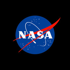 NASA logo in black background (Image source: NASA; AI-edited)