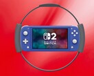 Mockup of Switch 2 Lite surrounded by Ring Fit controller