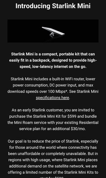 Starlink Mini trial invite