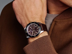 The Citizen Terra Force CA4746-08X - pictured with a dark brown dial on a wrist. (Image source: @plus9time on Instagram)