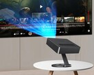 This portable projector comes with a stand (Image source: 8849)
