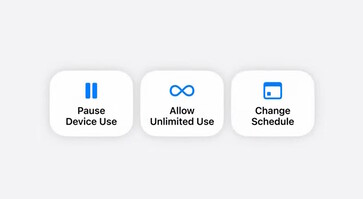 Device use can be completely blocked at any time by parents.