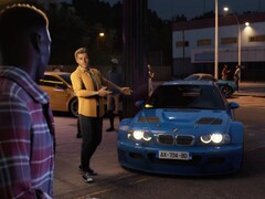 Screenshot from Clutch reveal trailer showing modified BMW race car.
