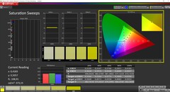 CalMAN saturation (profile: Native, target color space: P3)