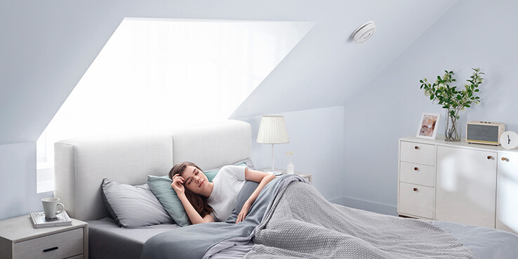 The Siterwell alarm's soft dim lighting ensures undisturbed sleep
