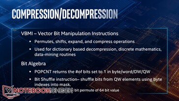 Compression and Decompression improvements thanks to VBMI and Bit Algebra instructions