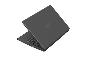 The laptop features a very basic design with a relatively compact enclosure.