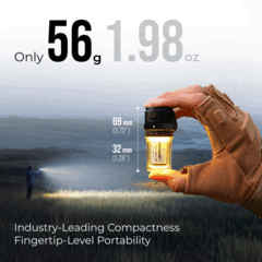 Flextail Zero Lantern with 360-degree illumination as a lantern and an upward-facing flashlight