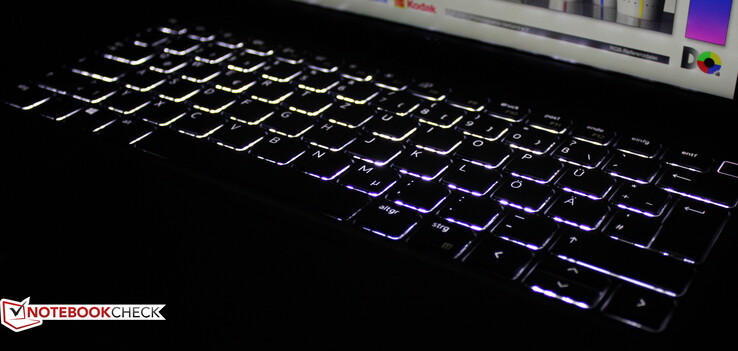 Two-level illuminated keyboard in the Dell Latitude 7420
