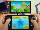 Anbernic has teased Nintendo DS dual display gameplay on a few recent handhelds, including the RG476H pictured. (Image source: Anbernic)