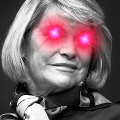 U.S. Senator Cynthia Lummis with her signature laser eyes.