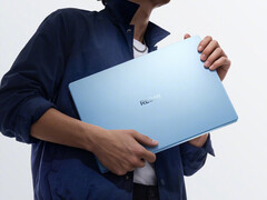 The 14-inch Redmi Book 2027 starts at around $1,109 in China. Pictured: a promo picture of the laptop in Sea Breeze Blue.