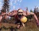 A screenshot from Fallout 76 showing a mutated monster (Image source: Steam; cropped)