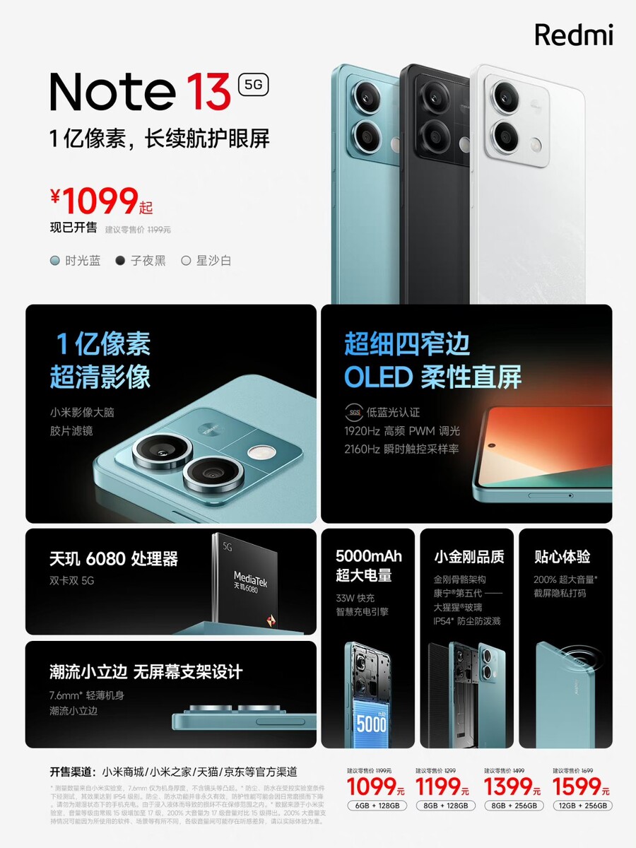 Xiaomi Redmi Note 13 - Price in India, Full Specs (29th February